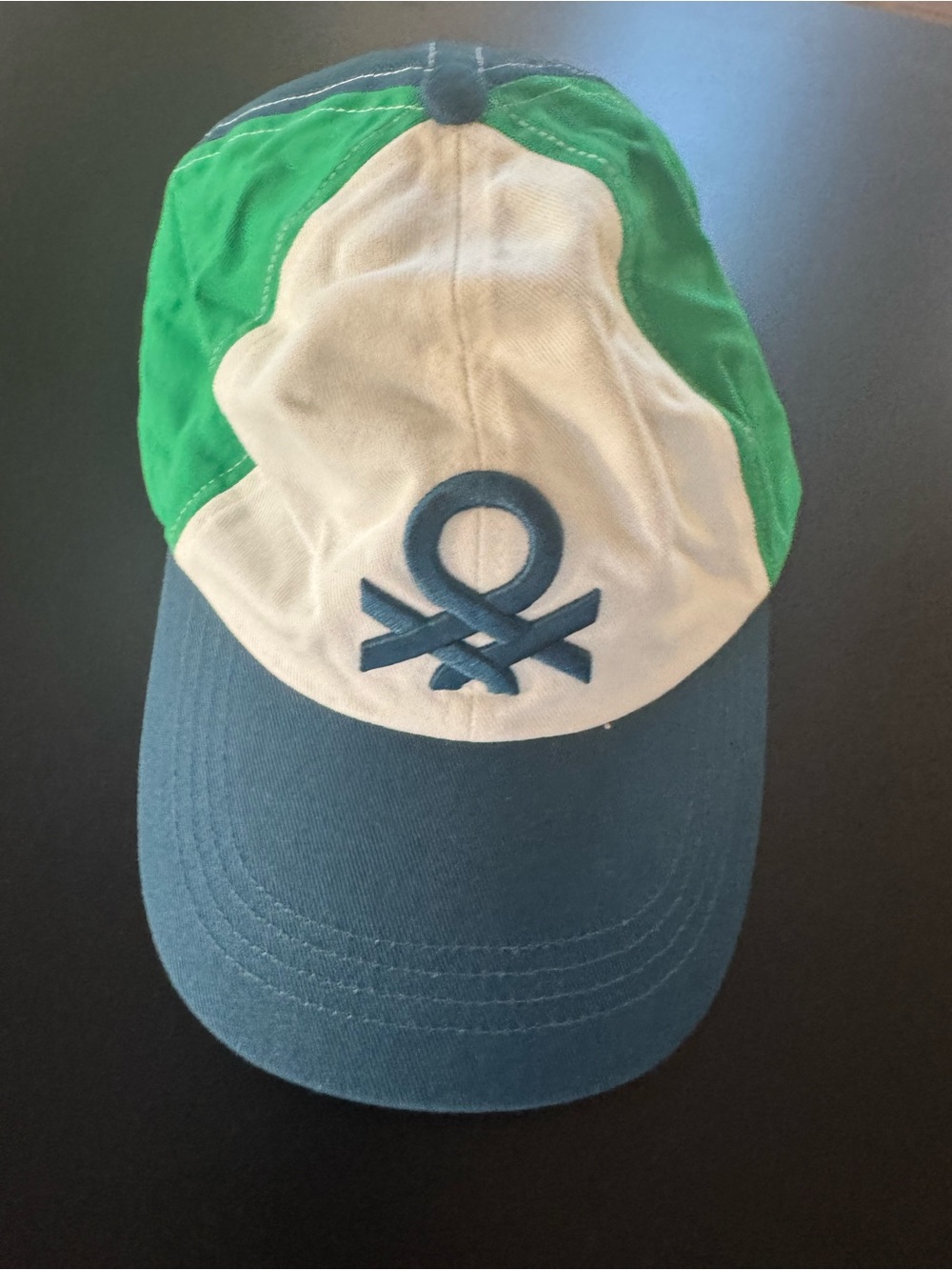 United Colors Of Benetton Green, White & Blue Kids Baseball Cap